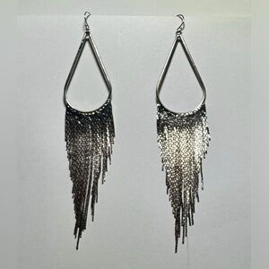 Elegant Silver Fringe Earrings